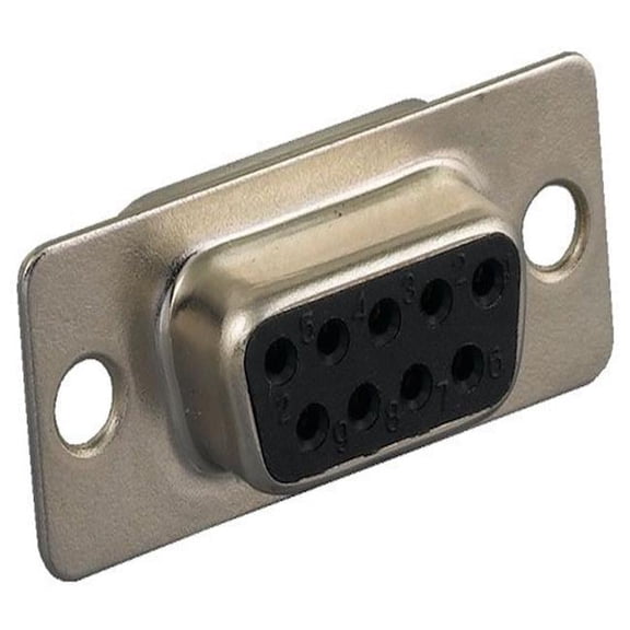 DB9 Female D-Sub Solder Cup Connector - Silver - Pack of 10