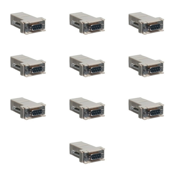 DB9 Female to RJ45 Female Modular Adapter Kit - 8 Conductor for Network Connections 10 Pcs Pack