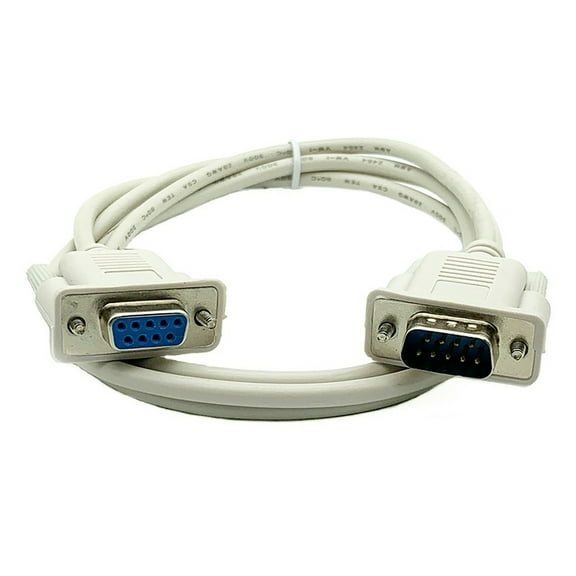DB9 Male to Female Serial Extension Cable 15FT, Fully Shielded, Thumbscrews for Industrial and Networking Use
