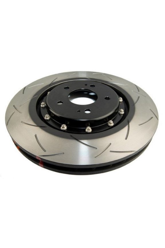 08+ EVO X Front Slotted 5000 Series 2 Piece Rotor Assembled w/ Black Hat