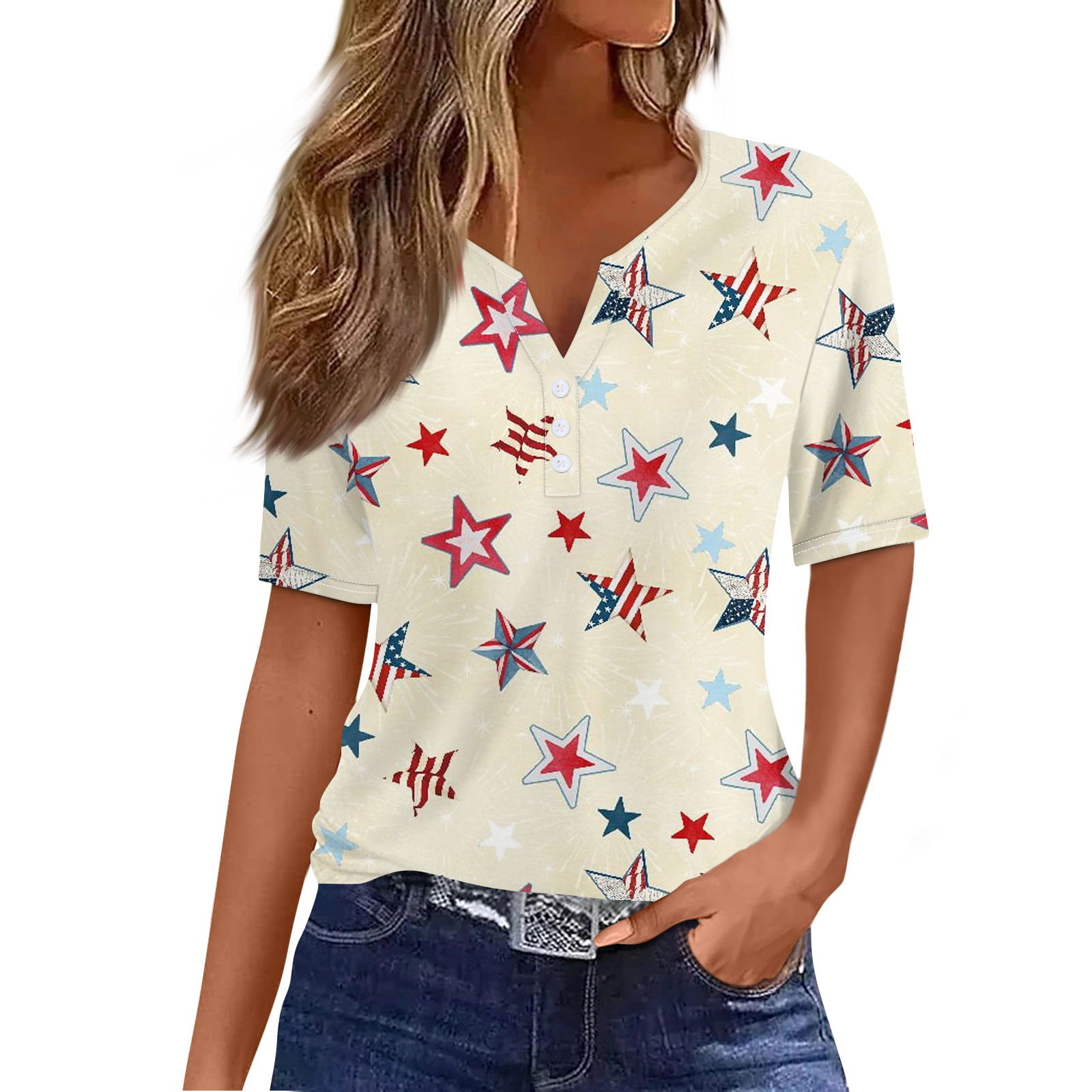 DBAIXID 4th Of July T-Shirts for Women Short Sleeve Loyalty & Honor ...