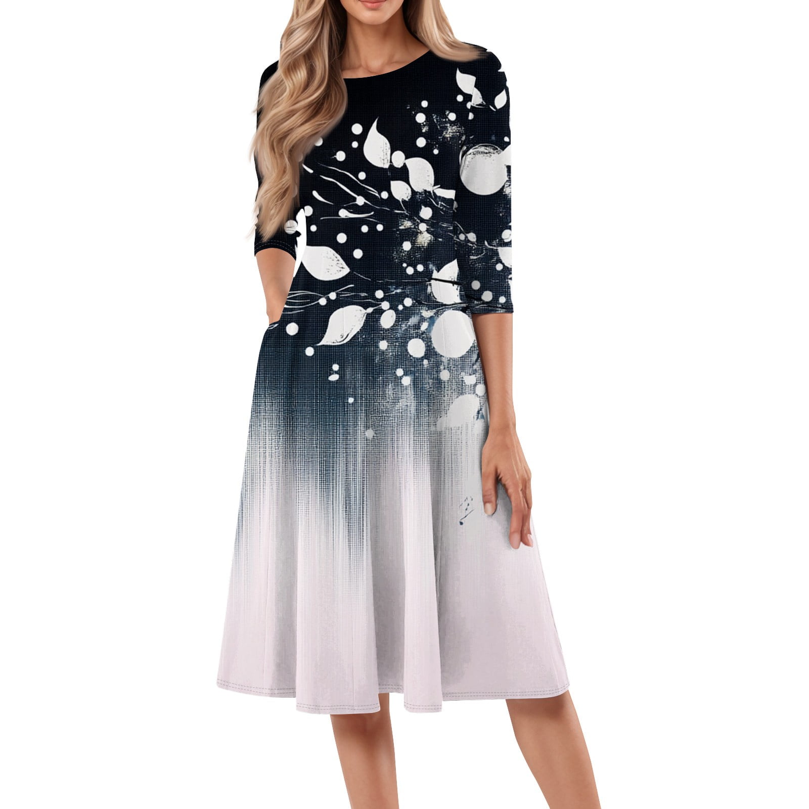 CARE LUCK Women's Long Sleeve Floral Mini Dress - V-Neck Wrap Dress With Ruffle Hem For Beach & Vacation