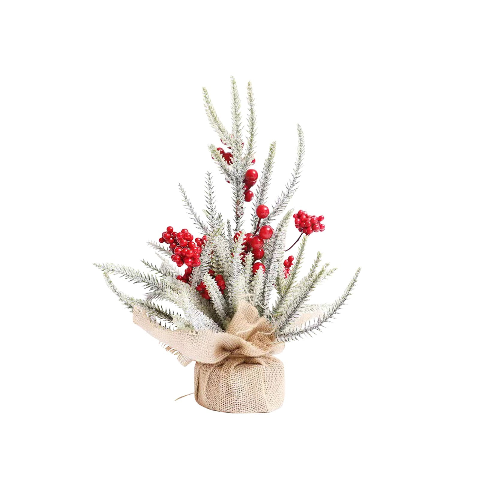 DBAIXID Frosted Tree with Natural Jute Base Christmas Decoration E One