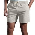 thumbnail image 1 of DBAIXID Mens Shorts Casual Realxed Athletic Loose Elastic Waist Flat Front Mens Shorts Linen Summer Stretch 2025 Drawstring Tropical Yoga Shorts Coffee L, 1 of 4