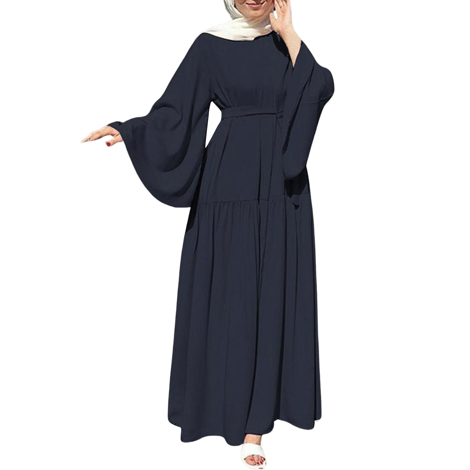 DBAIXID Middle East Arabian Robe Muslim Dresses for Women Abaya Button ...