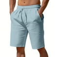 thumbnail image 1 of DBAIXID Shorts for Men Athletic Casual Realxed Trendy Lightweight Drawstring Mens Shorts Summer Stretch Essential Quick Dry Loose-Fit Yoga Shorts Light Blue XL, 1 of 5