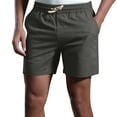 thumbnail image 1 of DBAIXID Shorts for Men Lightweight Elastic Waist Tropical Casual Realxed Stretch Mens Shorts Linen Drawstring Summer Trendy Flat Front Slim-Fit Yoga Shorts Dark Gray 3XL, 1 of 4