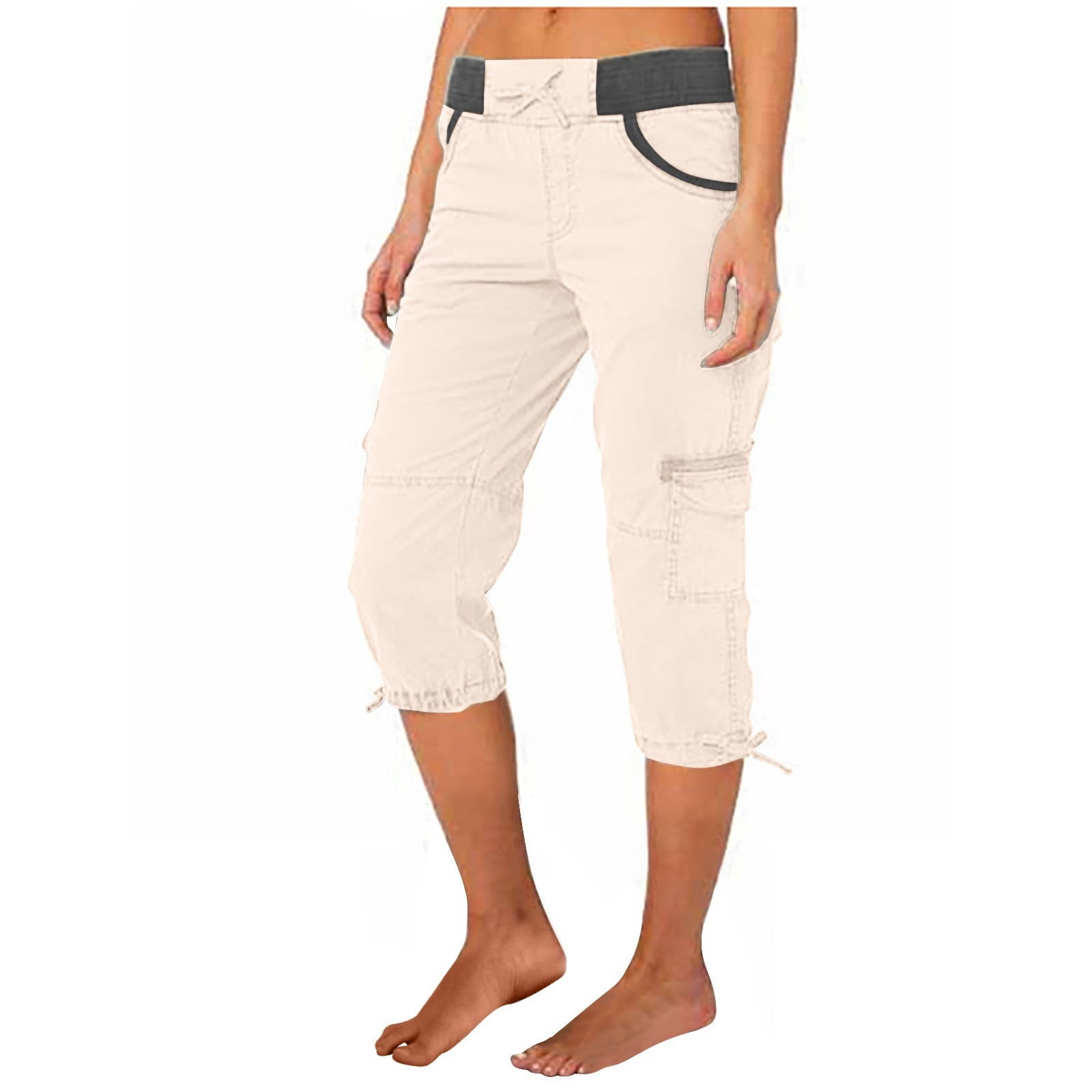 DBAIXID Summer Cargo Cropped Pants for Women Cargo Capris Hiking Pants