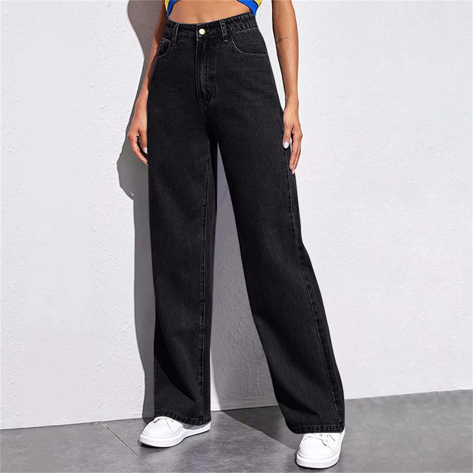 DBAIXID Women Jeans Petite Elastic Waist Plus Size Pull on