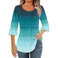 DBAIXID Women Summer Tops 3/4 Sleeve Tunic Crewneck Shirt Dressy Elbow