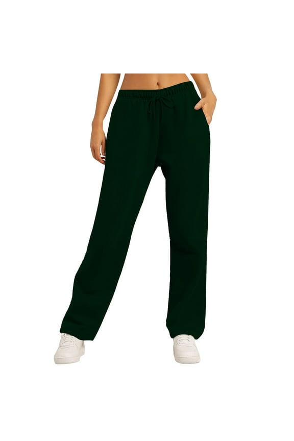 DBAIXID Women's 34" Inseam Tall Cotton Sweatpants with Pockets Green S