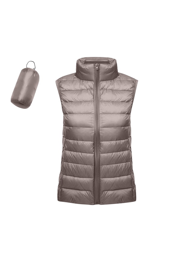 Women’s Packable Puffer Vest Sleeveless Lightweight Hooded Full Zip Warm Winter Puffy Vest Jacket Coat 2024 BR 4XL