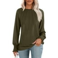 DBAIXID Womens Long Sleeve Shirts Fall Tops Pleated Shirts Casual Loose