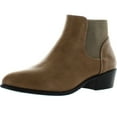 thumbnail image 1 of DBDK CATORCE-1 Women Elastic Side Zipper Almond Toe Stacked Chunky Heel Booties, 1 of 4