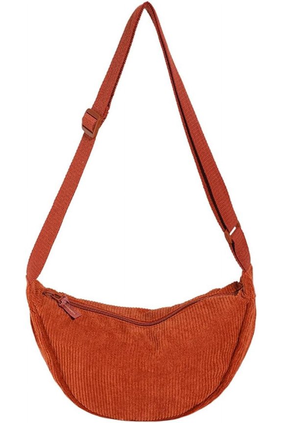 Crescent Bag Crossbody, Corduroy Crossbody Bags for Women, Mini Crossbody Bag Travel Sling Bag