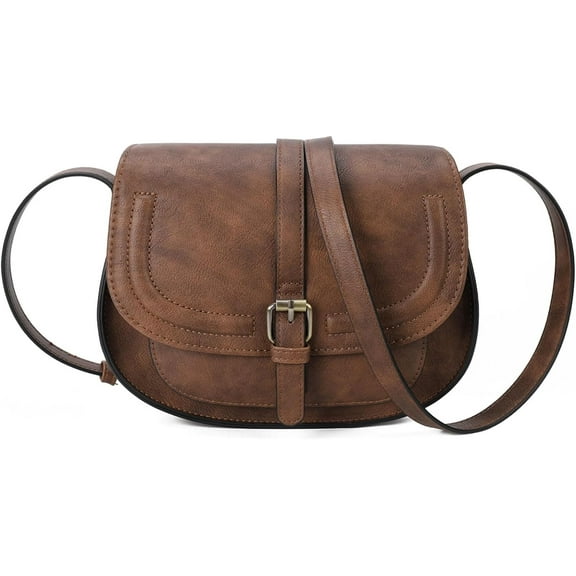 DBDlailai Crossbody Bags for Women,Small Saddle Purse and Boho Cross Body Handbags,Vegan Leather