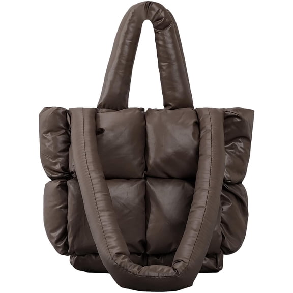 DBDlailai Puffer Tote Bag, Soft Puffy Bags for Women Light Down Cotton Padded Quilted Tote Bags Quilted Carryall Purse