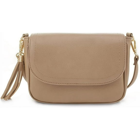 DBDlailai Small Crossbody Bags for Women Trendy Flap Saddle Purses with Tassel Vegan leather Shoulder bag