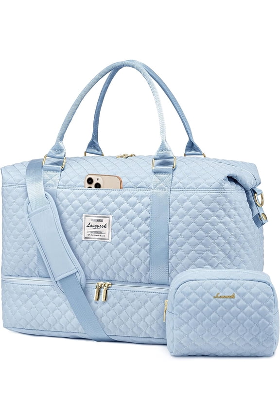 Travel Duffle Bag,Weekender Bags for Women with Shoe Compartment，Carry on Overnight Bag with Toiletry Bag,Gym Duffel Bag with Wet Pocket, Hospital Bags for Labor and Delivery