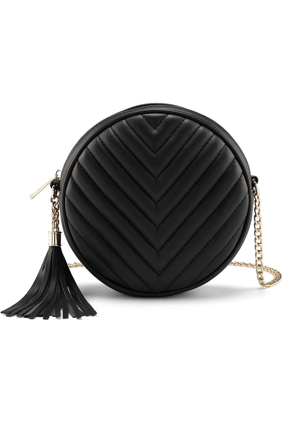 Women Crossbody Shoulder Bag Circle Tassel Purse Clutch Evening Small PU leather Handbag Fashion Wallet With Chain