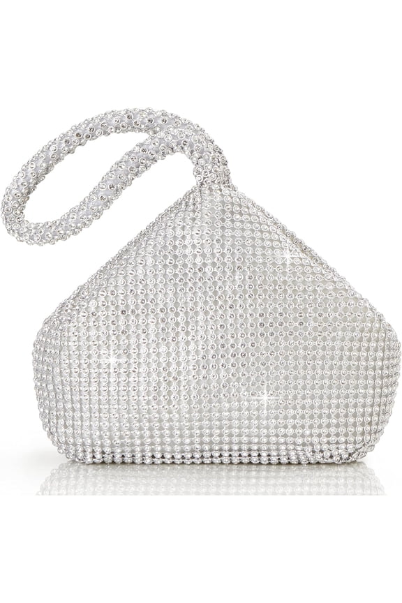 Women's Clutch Evening Bags Sparkly Glitter Triangle Purse for 1920s Party Prom Wedding