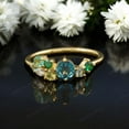 thumbnail image 1 of DBESTSTUDIOS 4 MM / 1 CT Teal Sapphire Women Engagemenrt Ring Multi Gemstone Bridal Cluster Ring Art Deco Customized Gift Ring Unique Gemstone Jewelry, 1 of 4