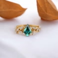 thumbnail image 1 of DBESTSTUDIOS 7X5 MM / 1.5 CT Kite Cut Emerald Wedding Ring Bridal Promise Gift Ring Cubic Zirconia Twig Stacking Ring, 1 of 7
