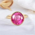 thumbnail image 1 of DBESTSTUDIOS 8 MM / 3 CT Round Cut Pink Sapphire Solitaire Women Ring Bezel Set Statement Gift Ring, 1 of 3