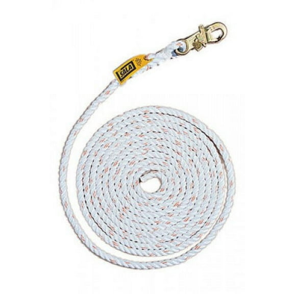 DBI/SALA 30' Vertical 5/8'' Polyester And Poypropylene Blend Rope Lifeline With Self-Locking Snap Hook At One End And Taped At Other End