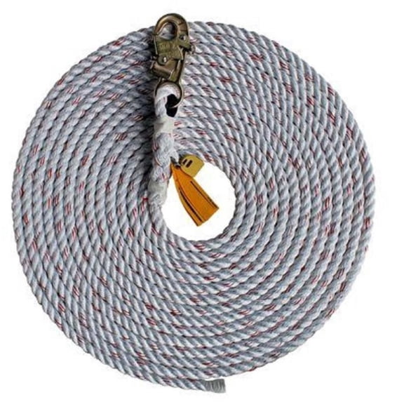 DBI/SALA 50' Vertical 5/8'' Polyester And Poypropylene Blend Rope Lifeline Assembly With Self-Locking Snap Hook At One End And Taped At Other End