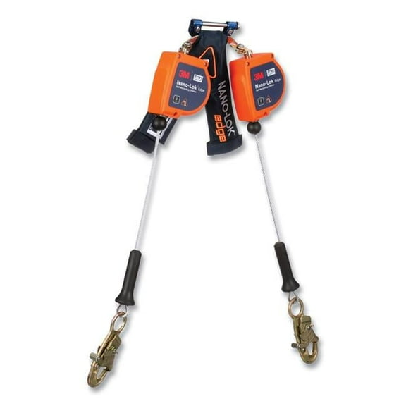 3M DBI-SALA Nano-Lok Edge Twin-Leg Personal Self-Retracting Lifeline 3500279, Cable, Steel Snap Hook, 8 ft., Class 2, ANSI