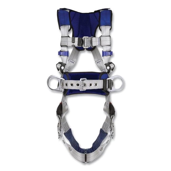 DBI-SALA ExoFit X100 Comfort Iron Work Construction Positioning Safety Harness with Back Hip D-Rings & QC Tongue Buckle - Medium - Gray