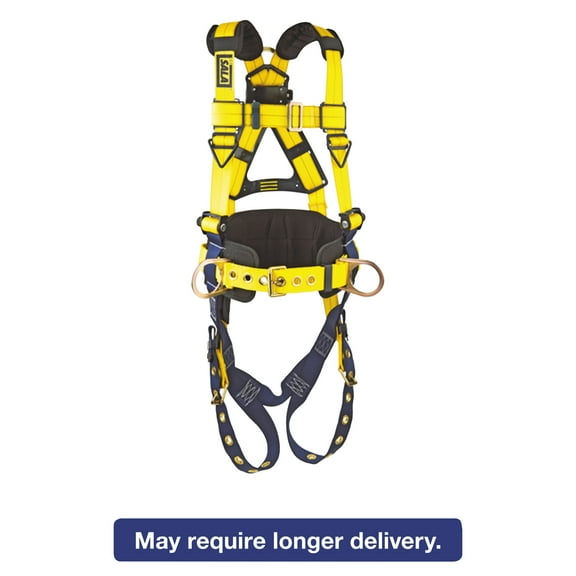 DBI-SALA Full-Body Harness, Tongue Buckles, Side/Back D-Rings, X-Large, 420lb Capacity
