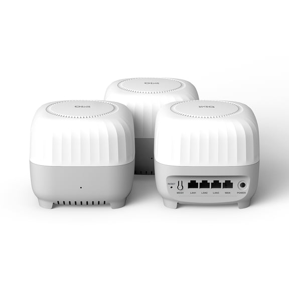 DBIT AC1200 Whole Home Mesh WiFi System, Covers up to 6,000 Sq Ft, Dual-Band 1200Mbps Mesh Network for 90 Devices, Replaces Wireless Router and WiFi Extender, 4 Gigabit Ports per Unit (D-MAC3, 3PK)