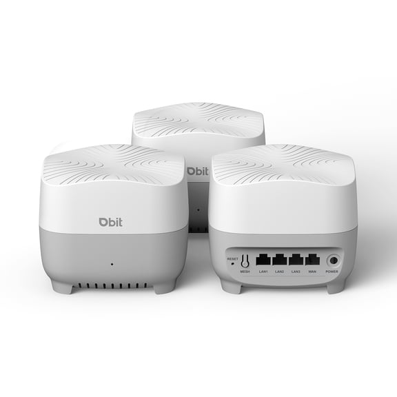 DBIT AX1500 WiFi 6 Mesh Wi-Fi System | 5,600 Sq Ft Coverage & 120 Devices | Dual-Band, Seamless Roaming, Parental Controls | Replaces Wireless Router and Extender | 4 Gigabit Ports Per Unit (3-Pack)