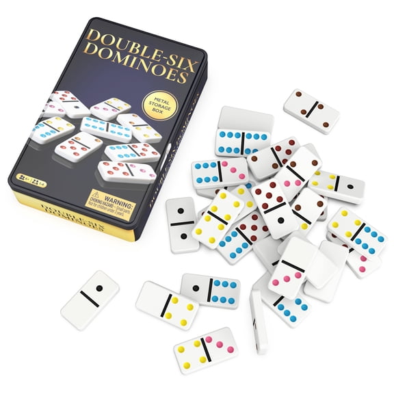 Spin Master Games, Classic Double 6 Dominoes Set, 2-4 Players, Ages 6 and up