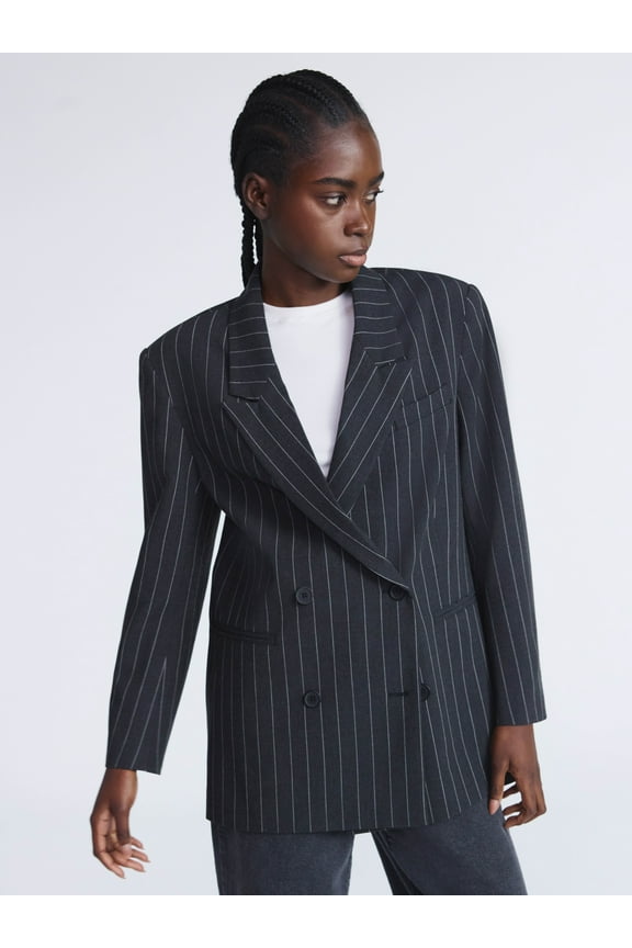 Women’s and Women’s Plus Oversized Double Breasted Blazer, Sizes XS-4X