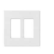 Hyper Tough Screwless Double Rocker Wallplate, Fits Two Switches or Outlets, Snaps in Place for a Seamless Look, Impact Resistant, Matte Finish, White
