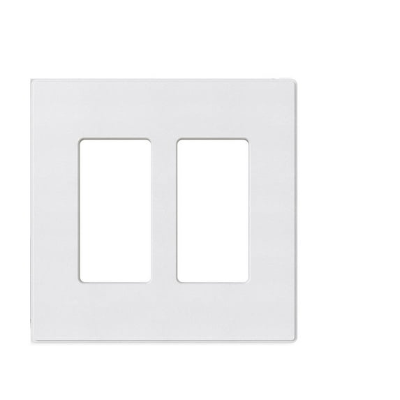 Hyper Tough Screwless Double Rocker Wallplate, Fits Two Switches or Outlets, Snaps in Place for a Seamless Look, Impact Resistant, Matte Finish, White