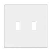 Hyper Tough Double Toggle Screwless Wallplate, Fits Two Standard Toggle Switches and Snaps Securely into Place for a Smooth Finish, White