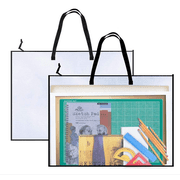 DBOO 2 Pack 19x25 inch Art Portfolio Bags, Artwork Storage Case with Handle and Zipper Vinly Mesh Folder Organizers for Bulletin Boards, Scrapbooks, Keepsake and Poster Storage