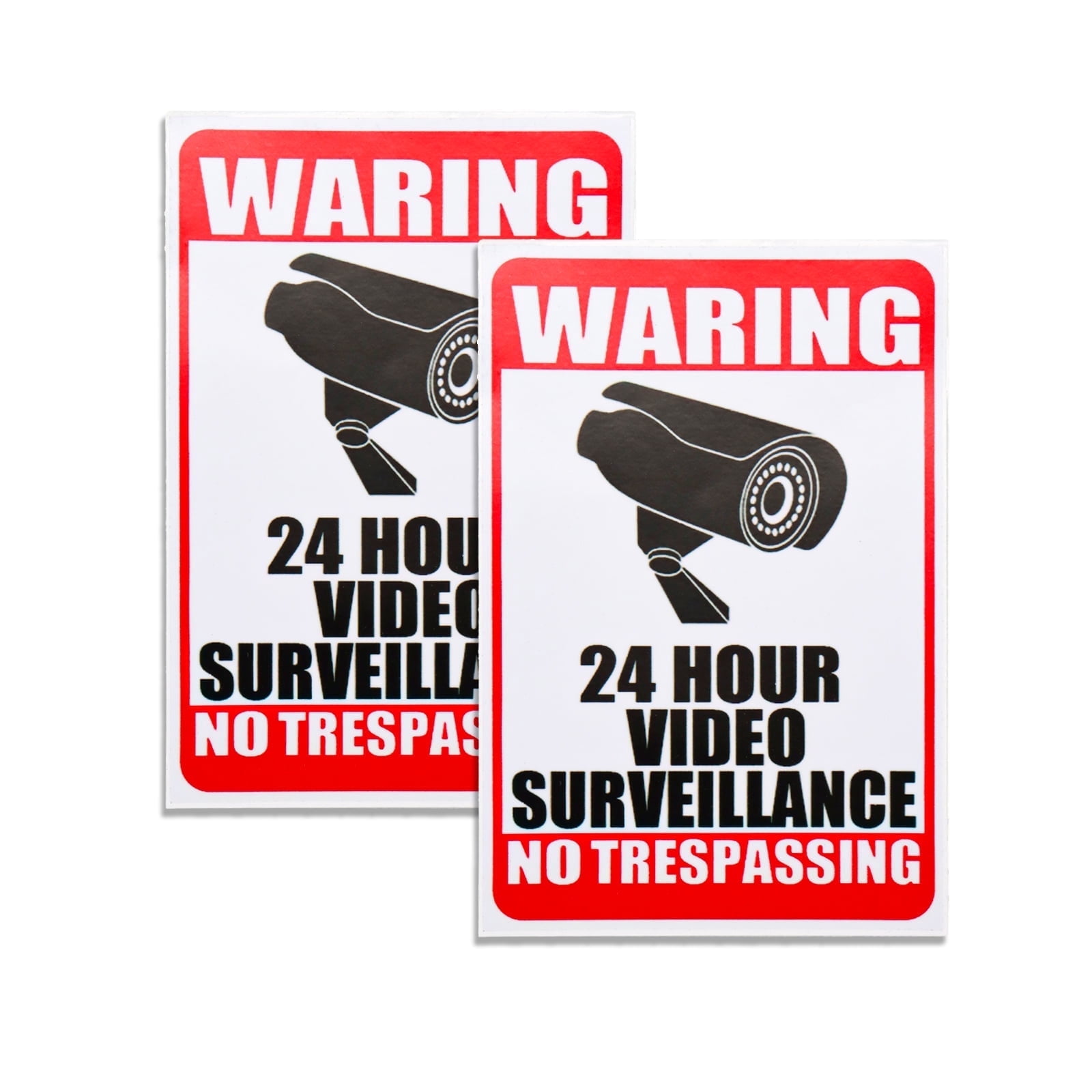 DBOO 12-pack 24 Hour Video Surveillance Sign Sticker，Self-Adhesive ...