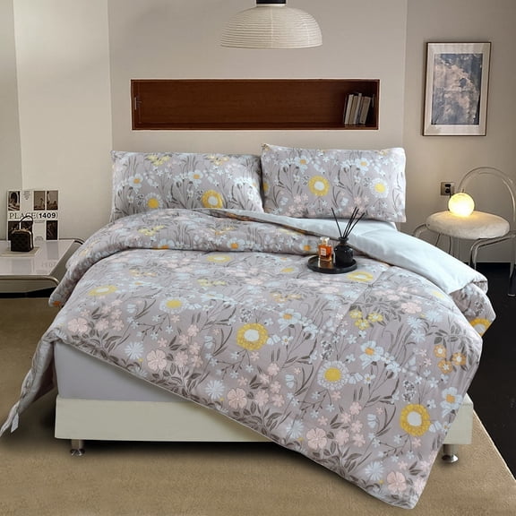 DBOZE 3 Piece Comforter Set All Season Bedding Sets with Soft Down Alternative Comforter with Shams case, King