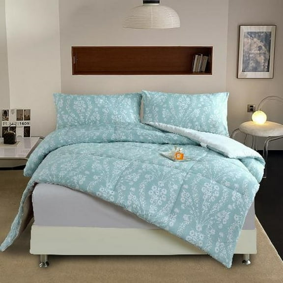 DBOZE 3 Piece Comforter Set All Season Bedding Sets with Soft Down Alternative Comforter with Shams case,King