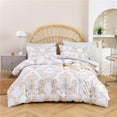 thumbnail image 1 of DBOZE 3pcs Comforter Set, Soft Cotton Blend Bedding Plant Flowers Printed Comforter with 2 Pillow Cases for All Seasons(King), 1 of 5