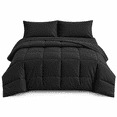 thumbnail image 1 of DBOZE Oversize King Bed in a Bag 5-Piece Comforter Set, All-Season Cotton Blend Bedding Set(Black,Oversize King), 1 of 7