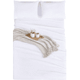 thumbnail image 1 of DBOZE Bedding, Bed Sheets Set 4 Piece Bedding Brushed Cotton Blend Shrinkage and Fade Resistant Easy Care,White,King, 1 of 6