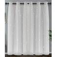 thumbnail image 1 of DBOZE Blackout Curtains 63 Inches Long, Thermal Insulated 2-Layer Drapes White Sheer Overlay for Bedroom/Dining Room (52"W X63" L White )2 Panels, 1 of 5