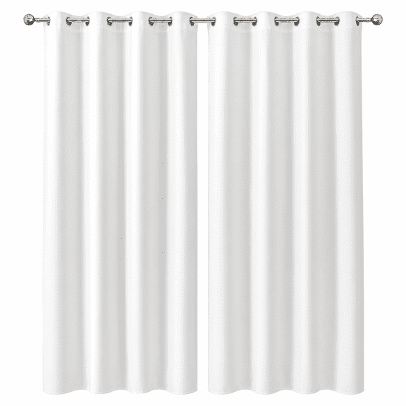 DBOZE Blackout Curtains, Grommet Top Polyester Room Darkening Panels for Bedroom and Living Room, 42 x 63 inch, Set of 2(White)
