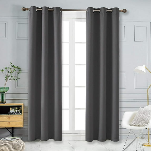 DBOZE Blackout Curtains- Solid Thermal Insulated Window Treatment Drapes/Draperies for Bedroom (2 Panels, 55 inches Wide by 102 inches Long,)Dark Gray
